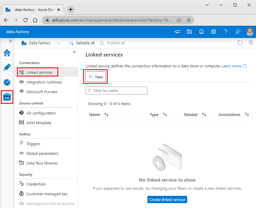 Giao diện chọn SAP CDC trong phần Dịch vụ liên kết mới (New linked service), hiển thị danh sách các tùy chọn SAP như SAP BW, SAP HANA, SAP CDC, v.v.